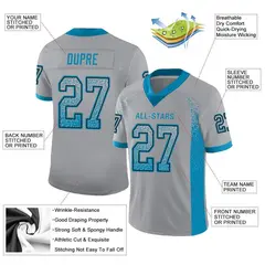 Light Gray Panther Blue-Black Drift Mesh Football Jersey 2
