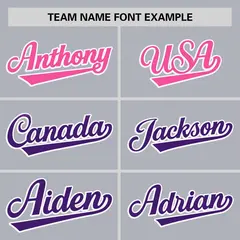 Light Gray Pink Purple Gradient Side Baseball Jersey 3