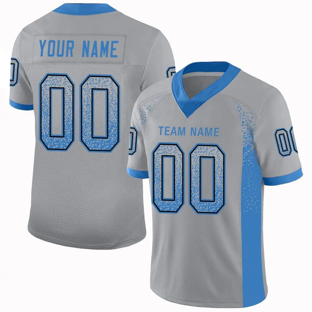 Light Gray Powder Blue-Black Drift Mesh Football Jersey