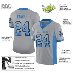 Light Gray Powder Blue-Black Drift Mesh Football Jersey 2