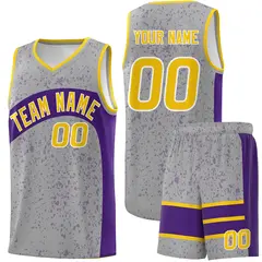 Light Gray Purple Dot Graffiti Irregular Pattern Basketball Jersey