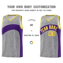 Light Gray Purple Dot Graffiti Irregular Pattern Basketball Jersey 3