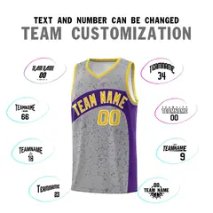 Light Gray Purple Dot Graffiti Irregular Pattern Basketball Jersey 4