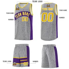 Light Gray Purple Dot Graffiti Irregular Pattern Basketball Jersey 5