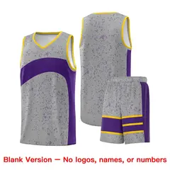 Light Gray Purple Dot Graffiti Irregular Pattern Basketball Jersey 7