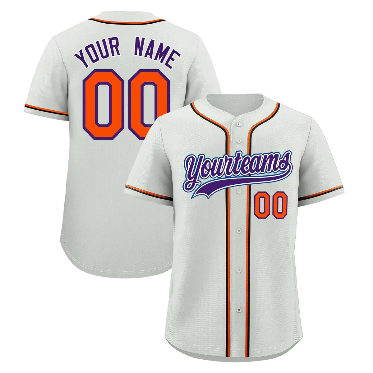 Light Gray Quick Dry Baseball Jersey