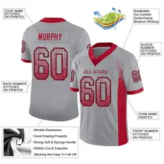 Light Gray Red-Black Drift Fashion Mesh Football Jersey 2