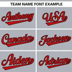 Light Gray Red Gradient Ribbed Authentic Baseball Jersey 3