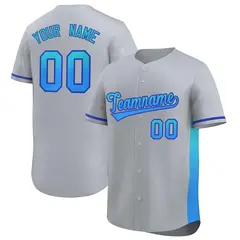 Light Gray Sky Blue Powder Blue Gradient Side Baseball Jersey 1