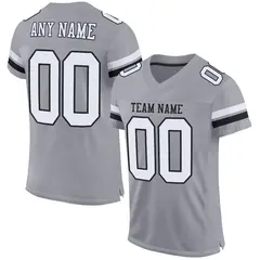 Light Gray White-Black Mesh Football Jersey 1