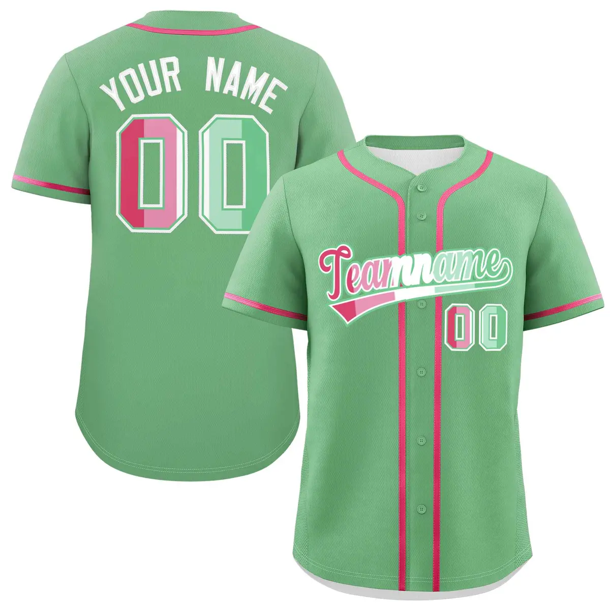 Light Green Abrosexual Pride Month Baseball Jersey