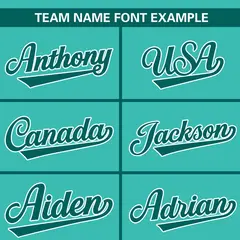Light Green Aqua Color Block Raglan Sleeves Baseball Jersey 3