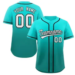 Light Green Aqua Gradient Fashion Authentic Baseball Jersey 1