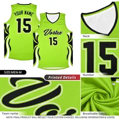 Light Green Black-White Graffiti Side Curve Basketball Jersey Sets 6