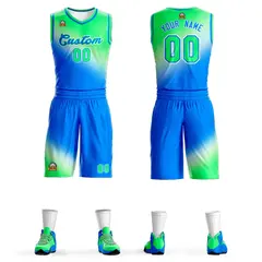 Light Green Blue Gradient Fashion Basketball Jersey
