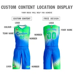 Light Green Blue Gradient Fashion Basketball Jersey 3