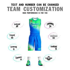Light Green Blue Gradient Fashion Basketball Jersey 4