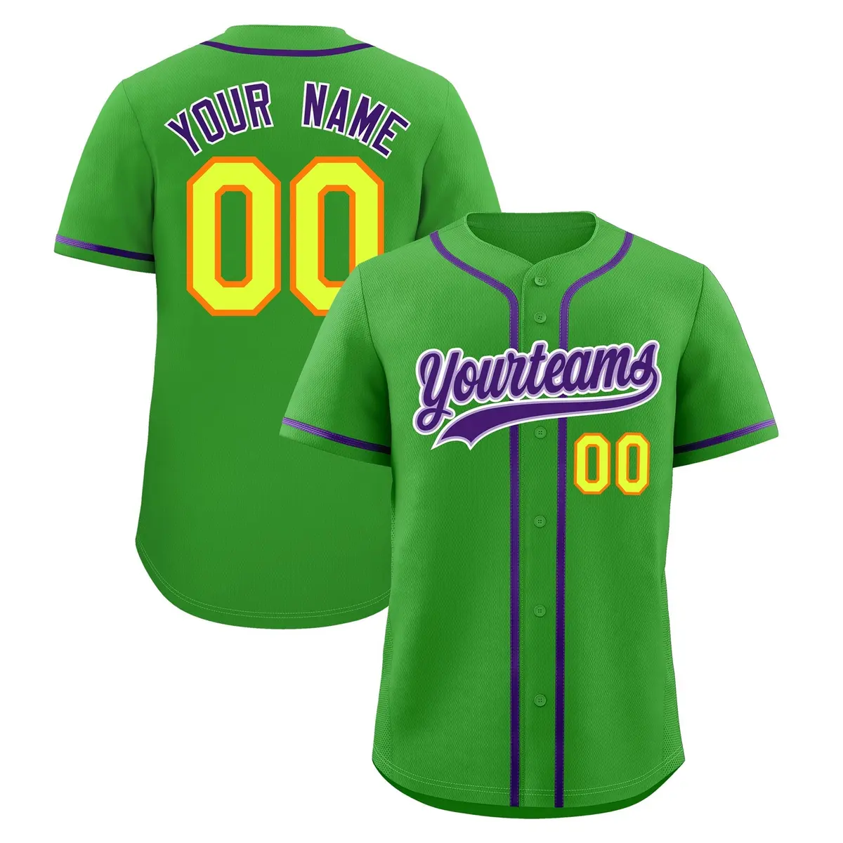 Light Green Classic Baseball Jersey Lightweight Team Uniform