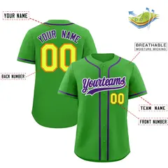 Light Green Classic Baseball Jersey Lightweight Team Uniform 2