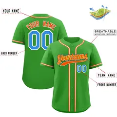Light Green Classic Baseball Jersey Lightweight Team Uniform 2