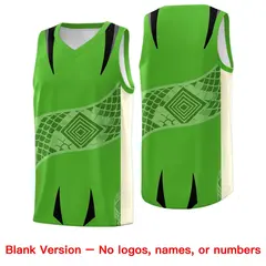 Light Green Cream Snake Scale Venomous Fang Graffiti Basketball Jersey 6