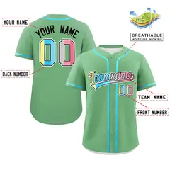 Light Green Genderflux Pride Month Classic Baseball Jersey 2