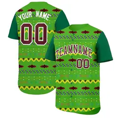 Light Green Kelly Green White Mexican Style Baseball Jersey