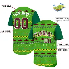 Light Green Kelly Green White Mexican Style Baseball Jersey 2
