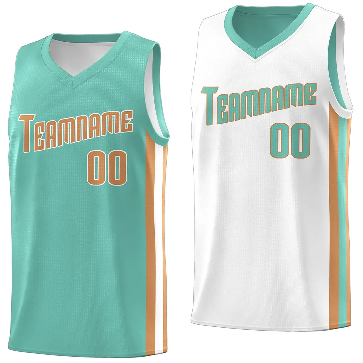 Light Green Khaki-White Double Side Basketball Jersey