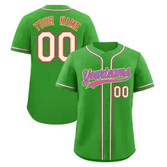 Light Green Moisture-Wicking Baseball Jersey 1