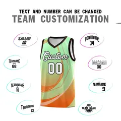 Light Green Orange Galaxy Graffiti Basketball Jersey 3