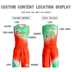 Light Green Orange Gradient Fashion Sports Basketball Jersey 3