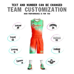Light Green Orange Gradient Fashion Sports Basketball Jersey 4