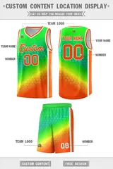 Light Green Orange Gradient Irregular Shapes Basketball Jersey 2