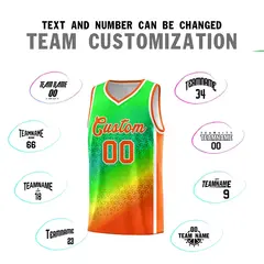 Light Green Orange Gradient Irregular Shapes Basketball Jersey 3