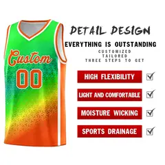 Light Green Orange Gradient Irregular Shapes Basketball Jersey 4