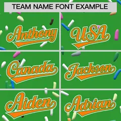 Light Green Orange Ice Cream Pattern V-Neck Hockey Jersey 3