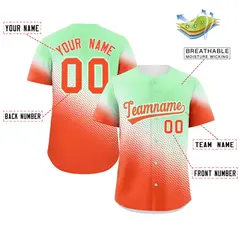Light Green Orange Tiny Spot Gradient Baseball Jersey 2