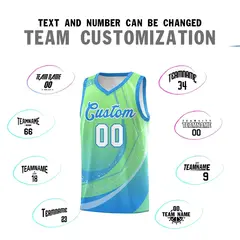 Light Green Powder Blue Galaxy Graffiti Basketball Jersey 3