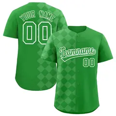 Light Green Rhombus Design Authentic Baseball Jersey