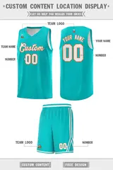 Light Green White Chest Slash Pattern Basketball Jersey 2