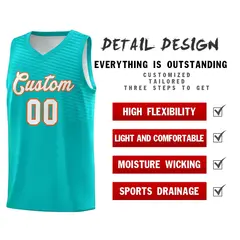 Light Green White Chest Slash Pattern Basketball Jersey 4