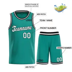 Light Green White Classic Basketball Jersey Set 3