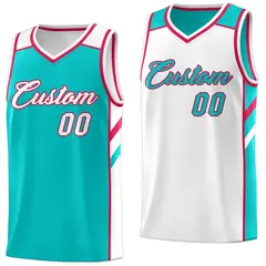 Light Green White Double Side Casual Basketball Jersey