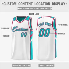 Light Green White Double Side Casual Basketball Jersey 3