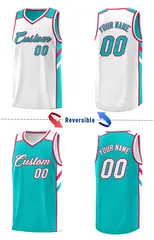 Light Green White Double Side Casual Basketball Jersey 4