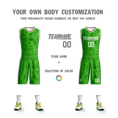 Light Green White Double Side Sets Basketball Jersey 3