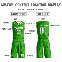 Light Green White Double Side Sets Basketball Jersey 4