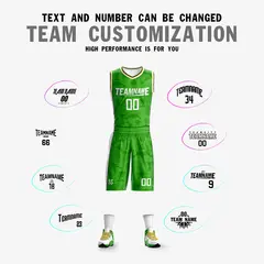 Light Green White Double Side Sets Basketball Jersey 5
