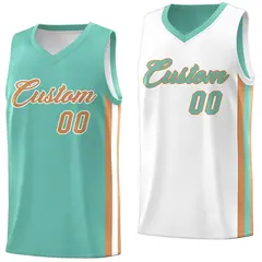 Light Green White Double Side Tops Basketball Jersey